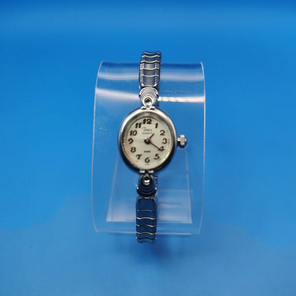Vintage 1994 Timex 29mm Women's Quartz Cocktail Watch Stretch Bracelet‎ Restored